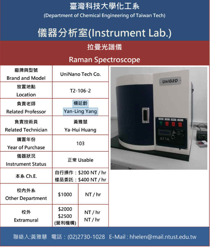 77-拉曼光譜儀(Raman Spectroscope)